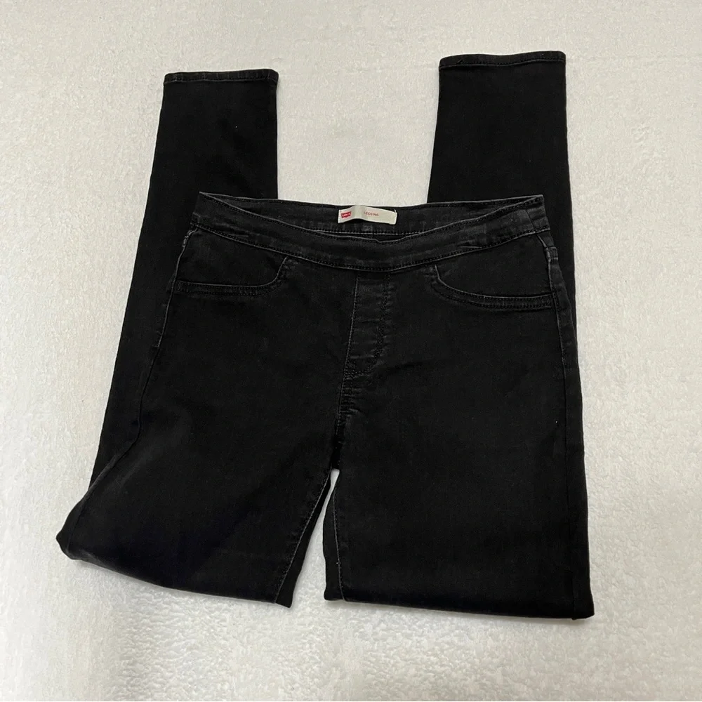 Levi's Girls Leggings Pull-on Black Stretchy Size 14 Regular